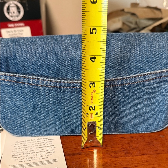 Coach Denim Crossbody Bag with Silver Chain - Picture 7 of 12